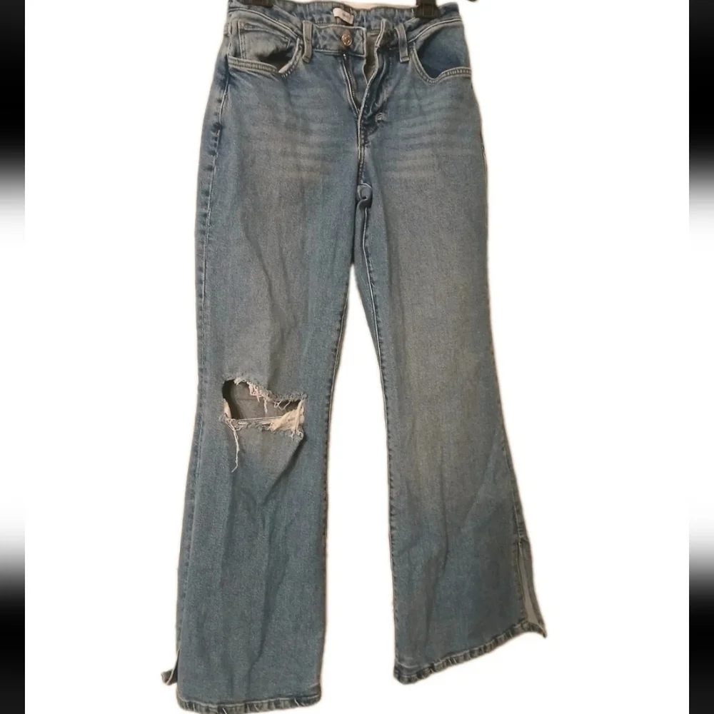 Vintage Forever 21 Distressed Wide Leg High Waisted Jeans Size:25 Bell Bottoms - Picture 2 of 11